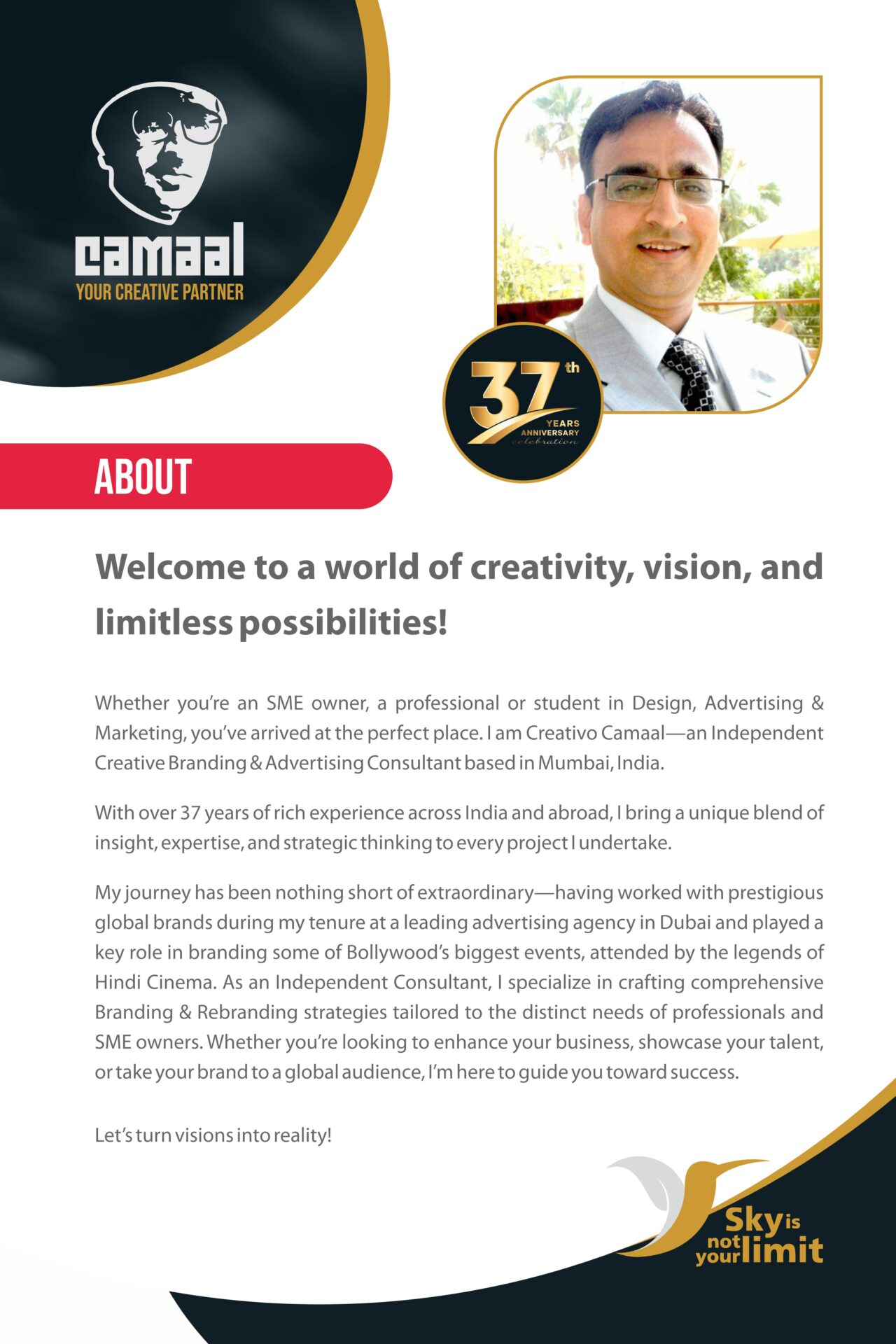 About Freelance Graphic Web Signage & Packaging Designer Creativo Camaal from Mumbai India