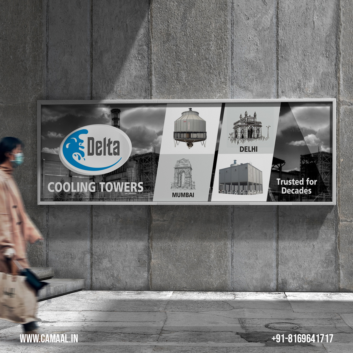 Signboard Design for Delta Cooling Tower New Delhi by Freelance Graphic Designer Indian Creativo Camaal from Mumbai India