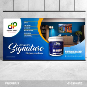 Signboard Banner Design for Signature Diamond Paints Mufaddal Agency Khargone Jalgaon by Creativo Camaal Freelance Graphic Designer from Mumbai India