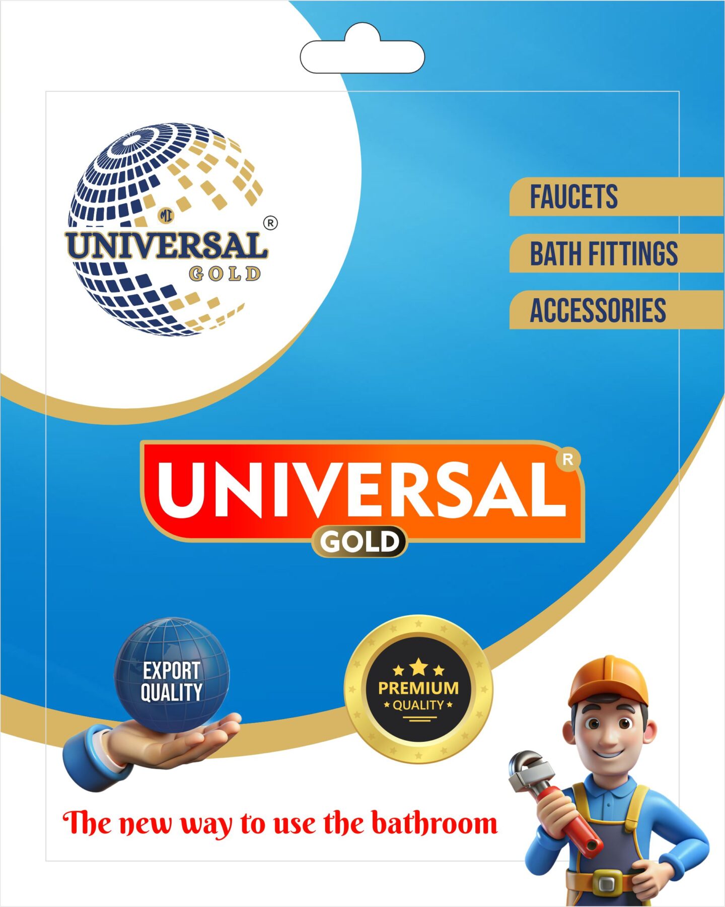 Packaging Design for Universal Gold PVC UPVC CPVC Pipes, Taps & Solvent