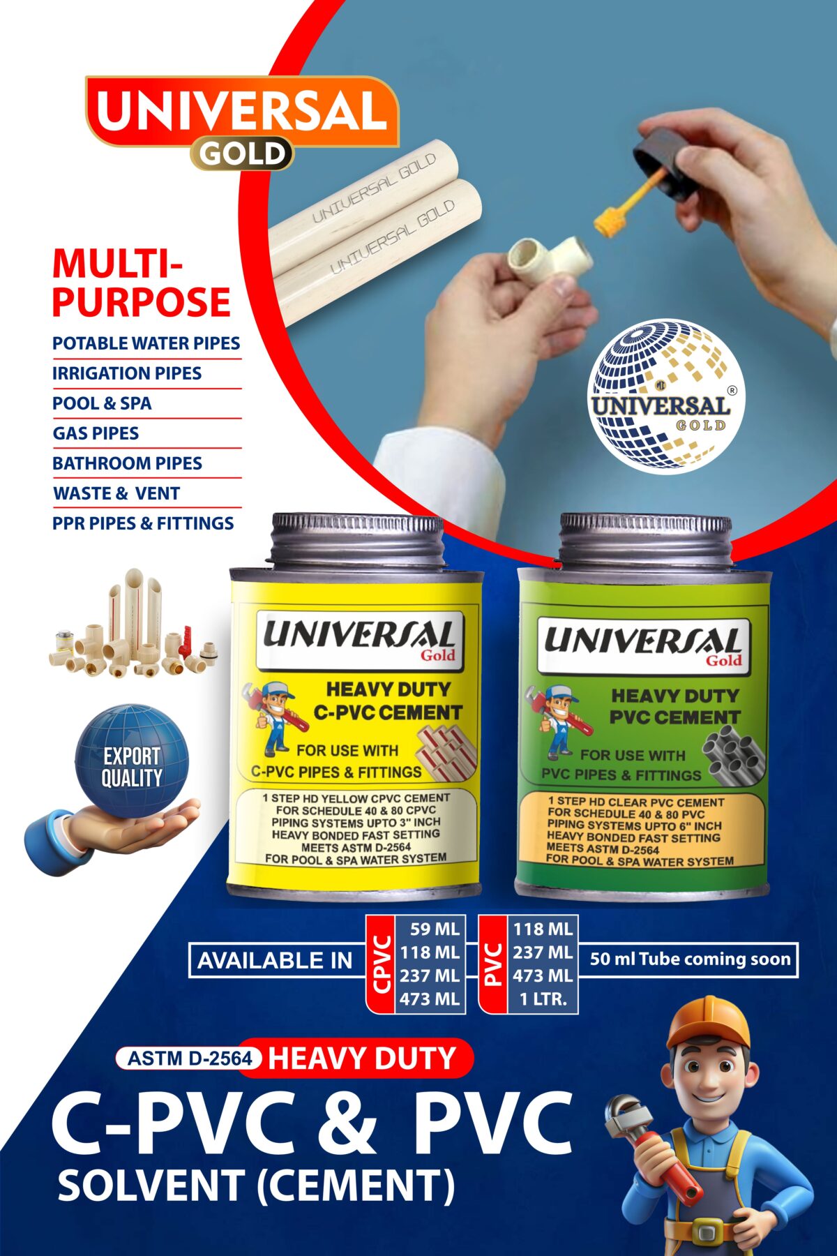 Poster Design for Universal Gold CPVC & PVC Solvent Cement