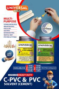 Poster Design for Universal Gold CPVC & PVC Solvent Cement
