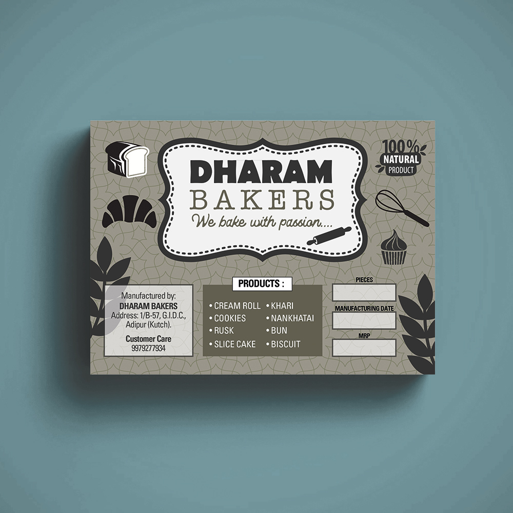 Packaging Label Design for Dharam Bakers