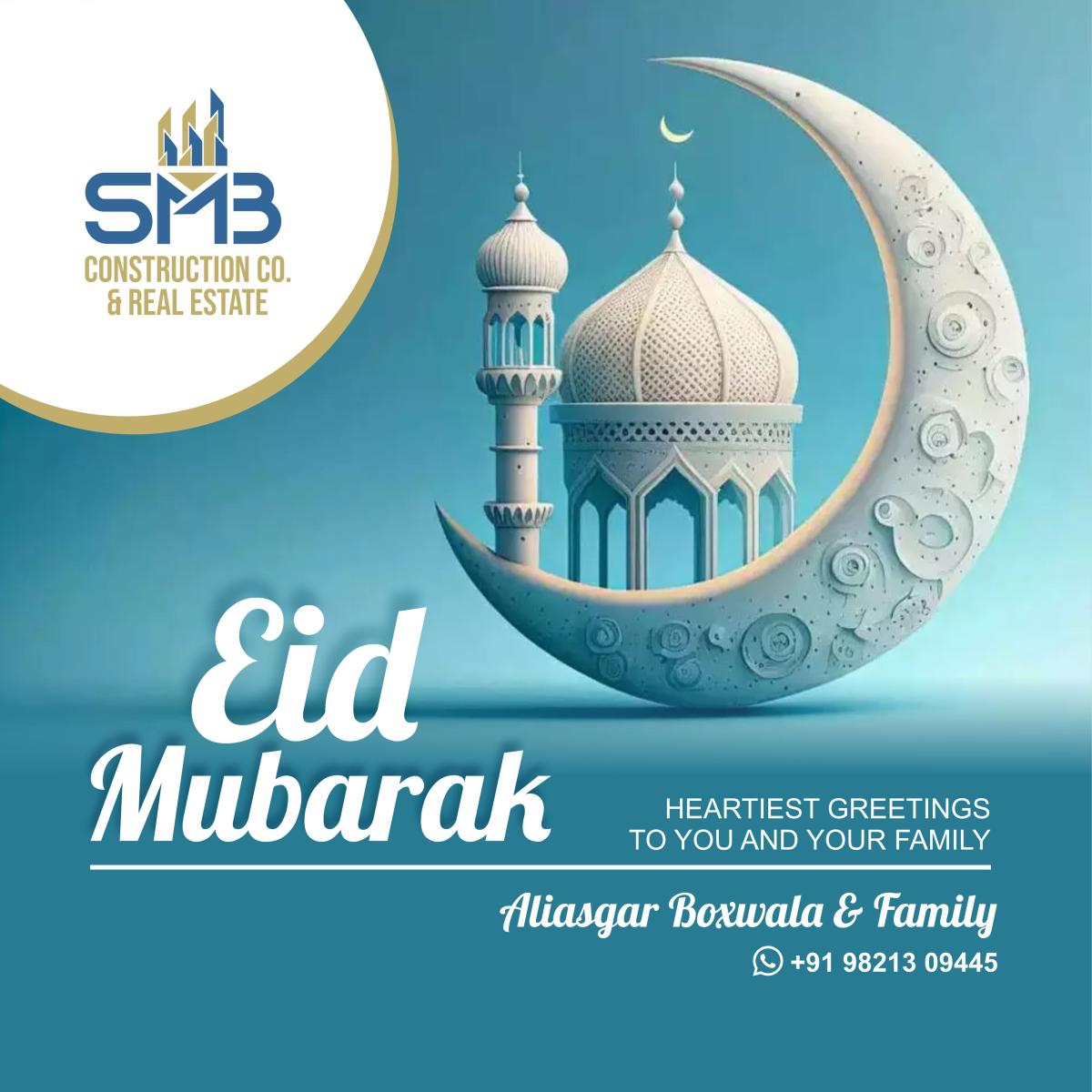 Eid Mubarak Greeting Card Design for SMB Construction by Creativo Camaal Freelance Graphic Designer from Mumbai India