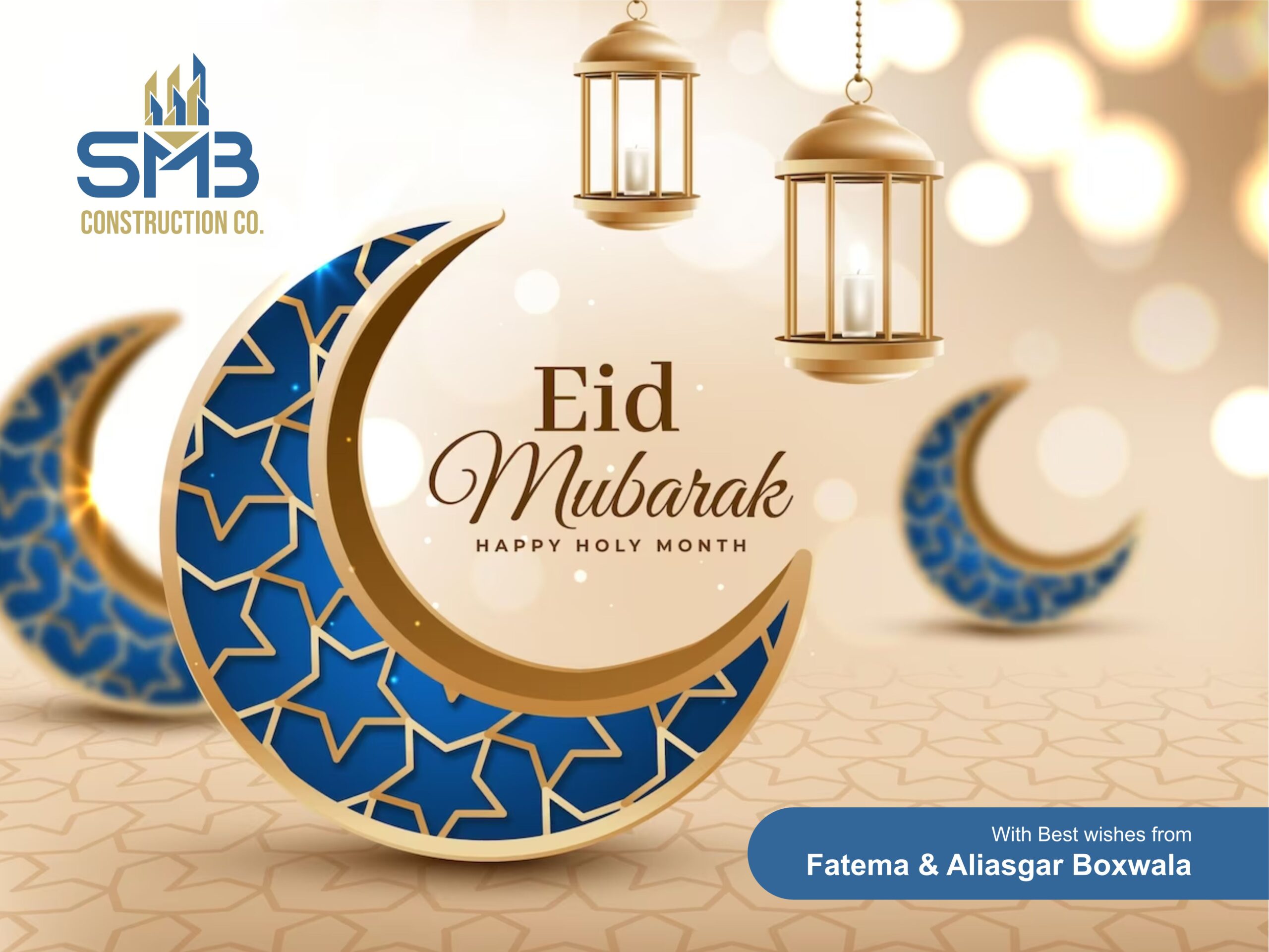 Eid Mubarak Greeting Card Design for SMB Construction by Creativo Camaal Freelance Graphic Designer from Mumbai India