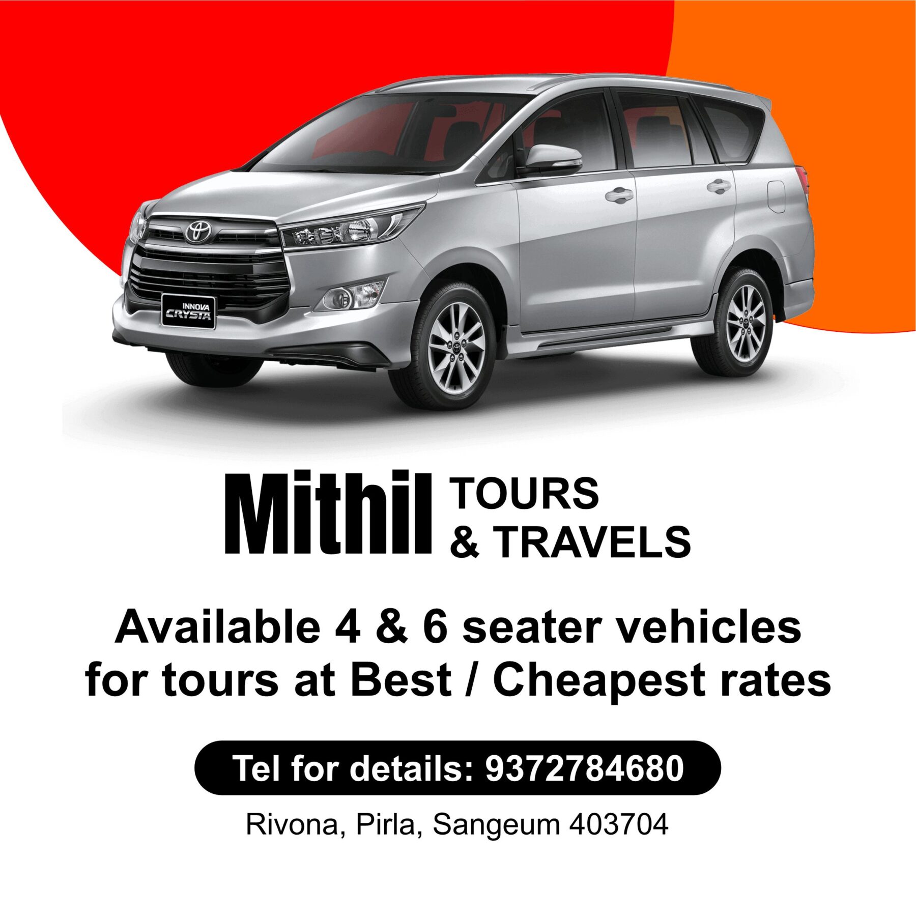 Social Media Poster Design for Tours & Travels Goa by Freelance Graphic Designer Creativo Camaal from Mumbai India