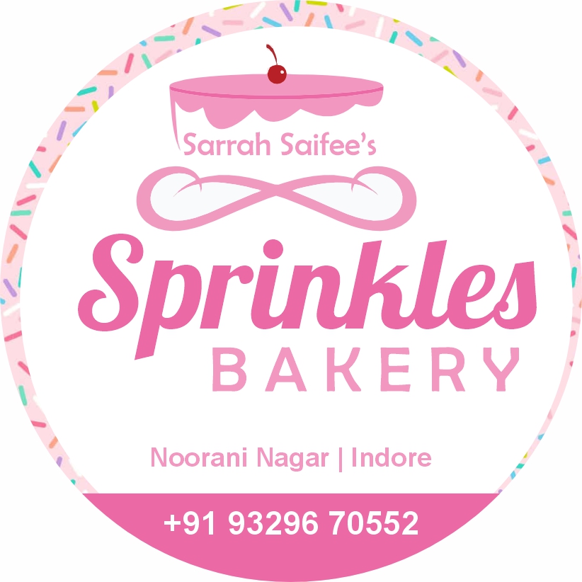 Cakes Sprinkles Bakery Logo and Round Sticker Design
