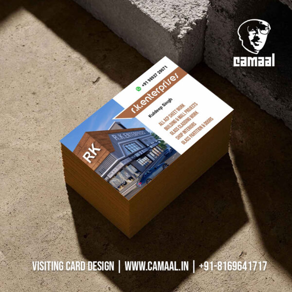 Visiting Card Design for R.K.Enterprises ACP Cladding Signage Work in Mumbai by Creativo Camaal