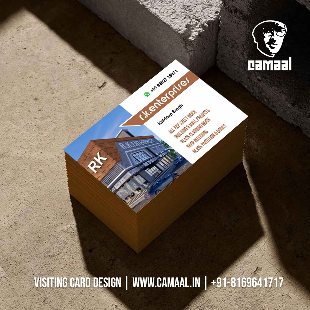 Visiting Card Design for R.K.Enterprises ACP Cladding Signage Work in Mumbai by Creativo Camaal
