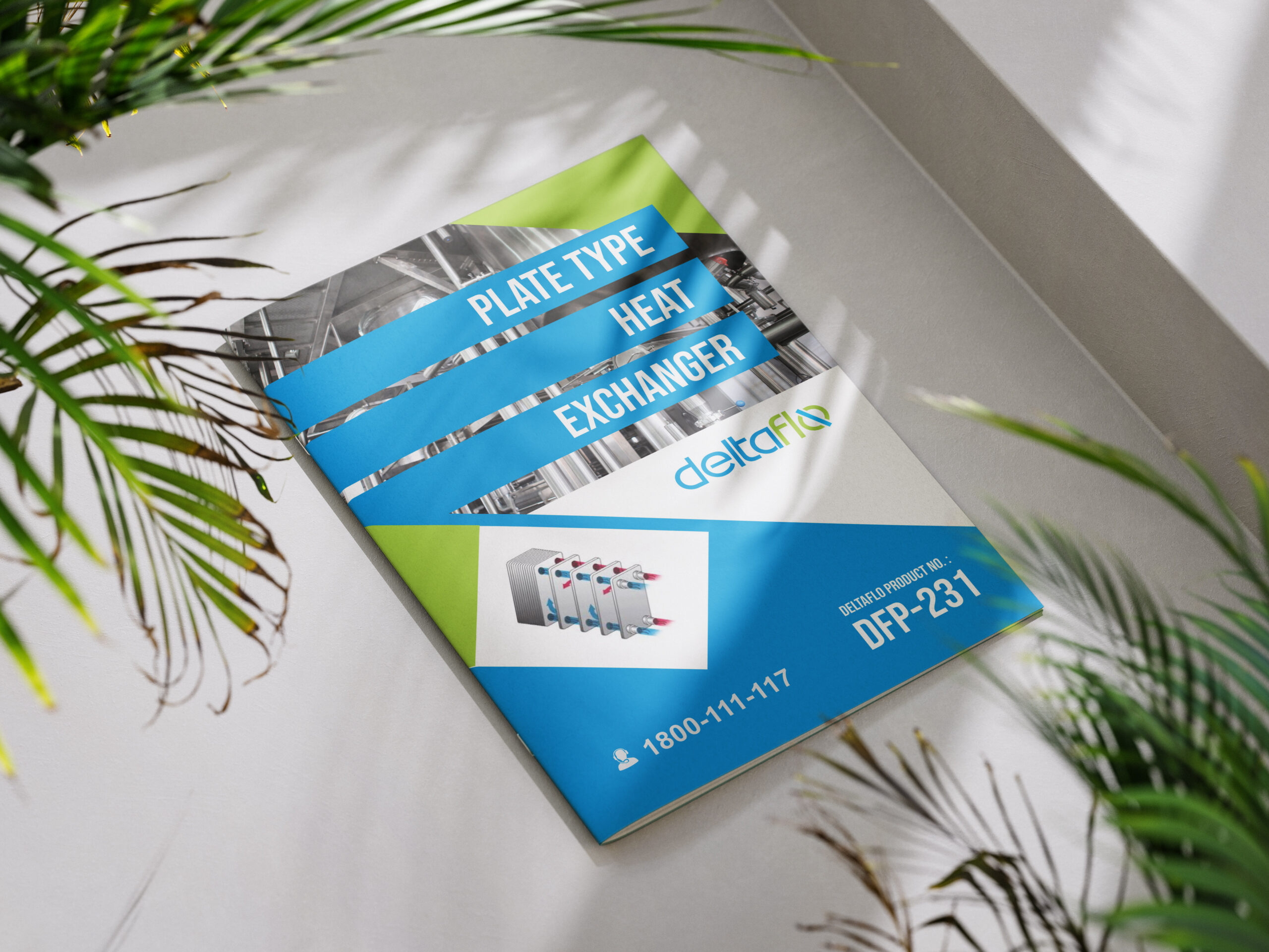 Brochure Design for Deltaflo Plate Type Heat Exchanger of Delta Cooling Towers by Creativo Camaal Freelance Graphic Designer from New Delhi India