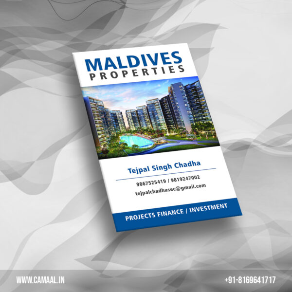 Business Card Design & Printing for Maldives Properties Agent in Mumbai India