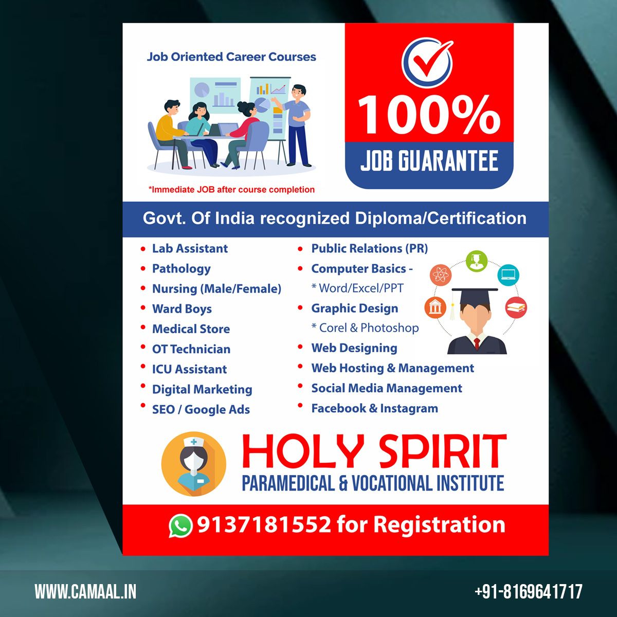 Flyer Design for Holy Spirit Instiute Mumbai