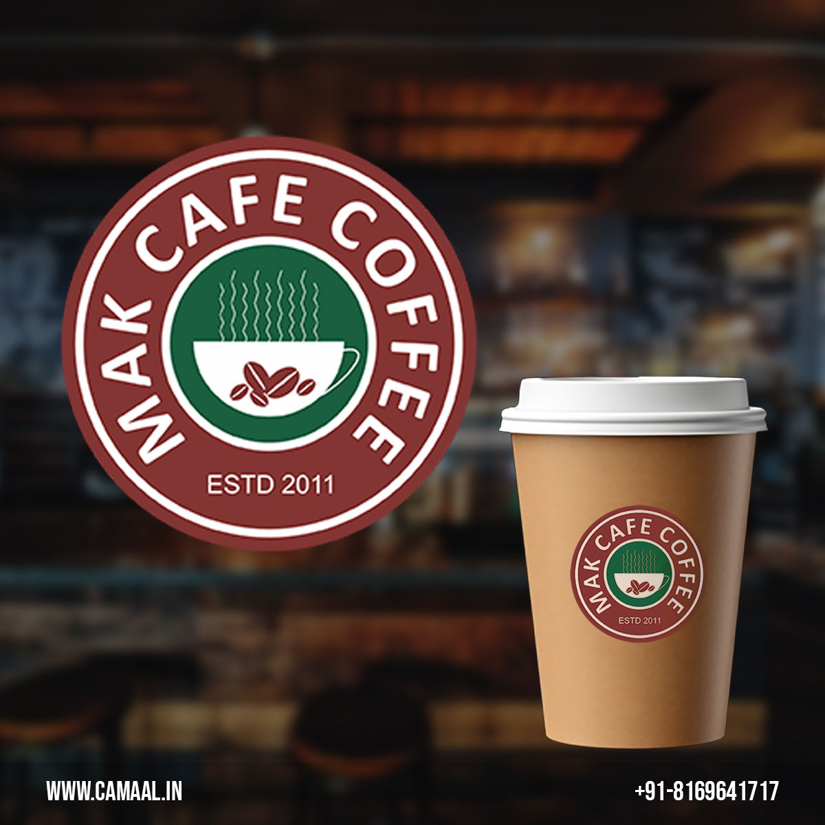Sheets Round Sticker Printing for MAK Cafe Coffee Dubai UAE - 20,000 pcs 49 mm and 2,000 pcs 67 mm self-adhesive with gloss lamination