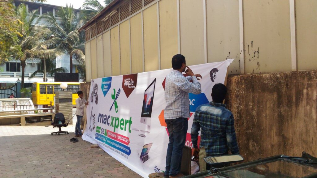 Flex Signboard Banner Designing, Printing and Installation for Mac Xpert Mumbai by Creativo Camaal