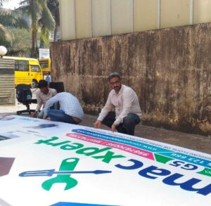 Flex Signboard Banner Designing, Printing and Installation for Mac Xpert Mumbai by Creativo Camaal