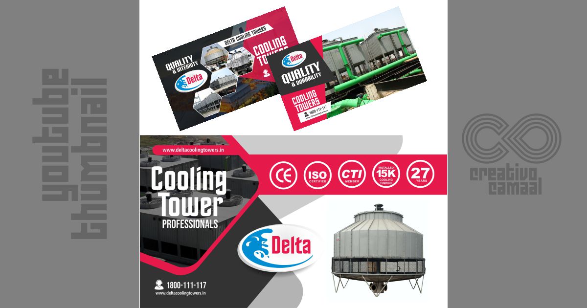 Youtube Thumbnail Poster Design for Delta Cooling Tower New Delhi by Creativo Camaal New Jersey